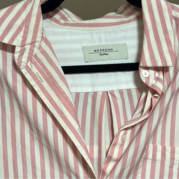 Weekend max Mara pink and white striped shirt size 14 - Picture 3 of 4